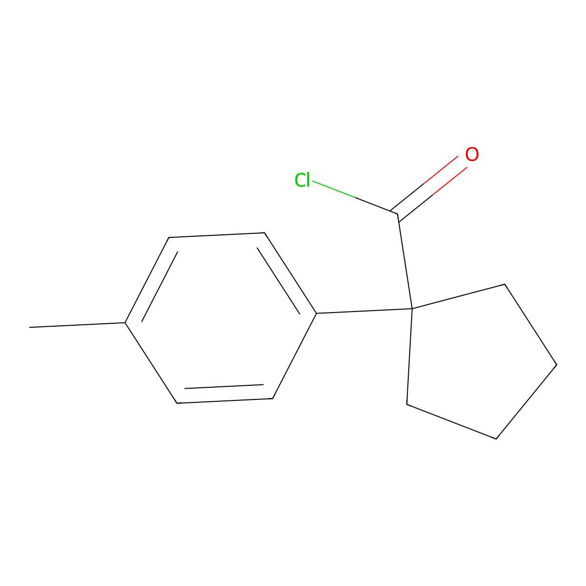 1-p-Tolylcyclopentanecarbonyl chloride molecular structure, CAS 82278-33-9