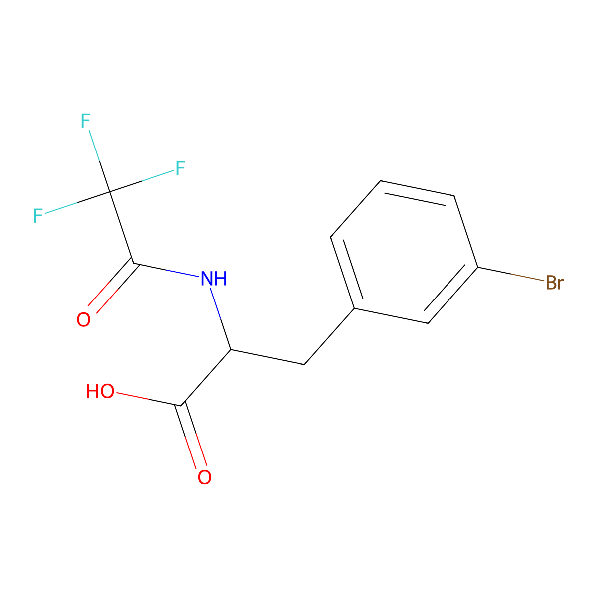 3-(3-Bromophenyl)-2-(2,2,2-trifluoroacetamido)propanoic acid molecular structure, CAS 82278-72-6
