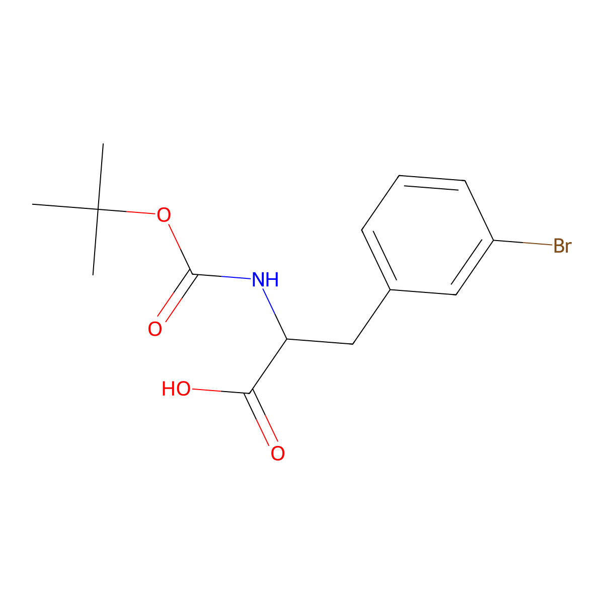 3-(3-Bromophenyl)-2-(((tert-butoxy)carbonyl)amino)propanoic acid molecular structure, CAS 82278-95-3
