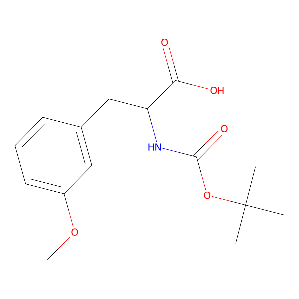 2-([(tert-Butoxy)carbonyl]amino)-3-(3-methoxyphenyl)propanoic acid molecular structure, CAS 82278-99-7
