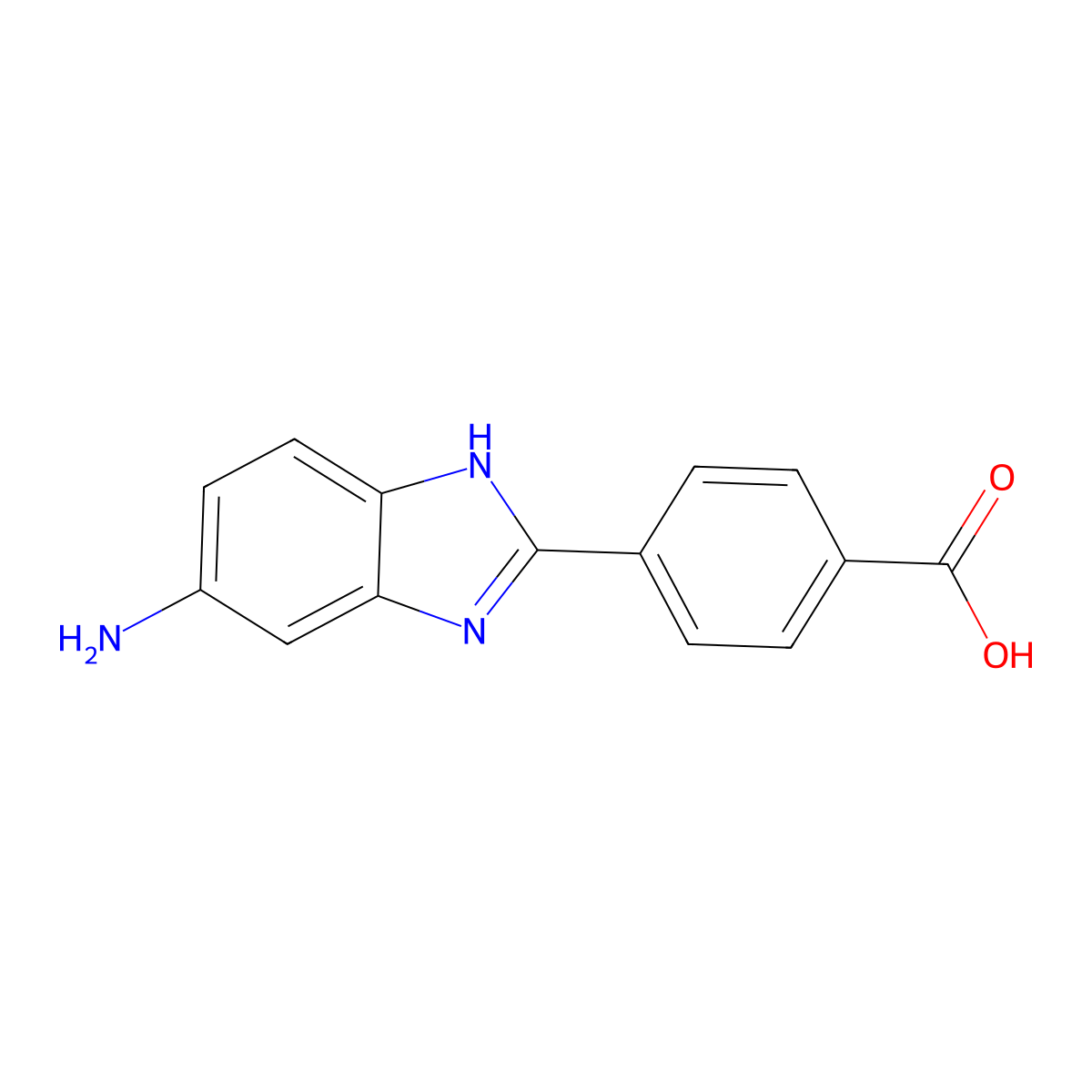4-(6-amino-1H-benzimidazol-2-yl)benzoic acid molecular structure, CAS 82289-46-1