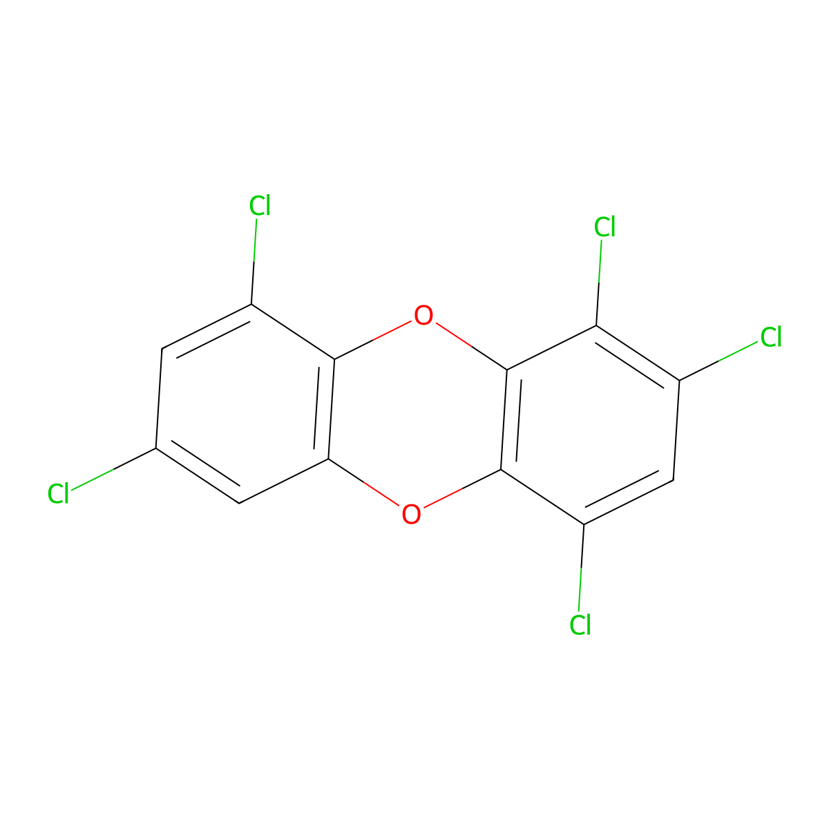 1,2,4,7,9-Pentachlorodibenzo-P-dioxin molecular structure, CAS 82291-37-0