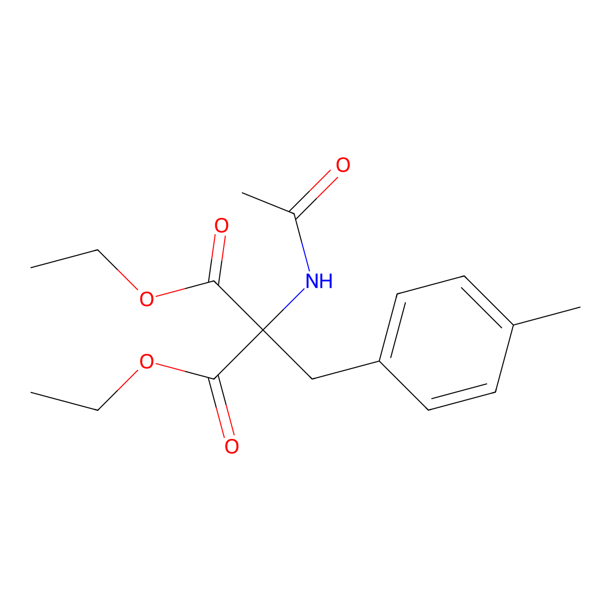 Diethyl acetamido(4-methylbenzyl)malonate molecular structure, CAS 82291-79-0