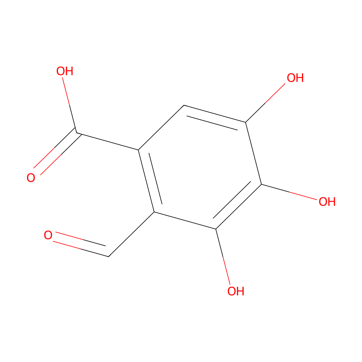 2-Formyl-3,4,5-trihydroxybenzoic acid molecular structure, CAS 82297-94-7