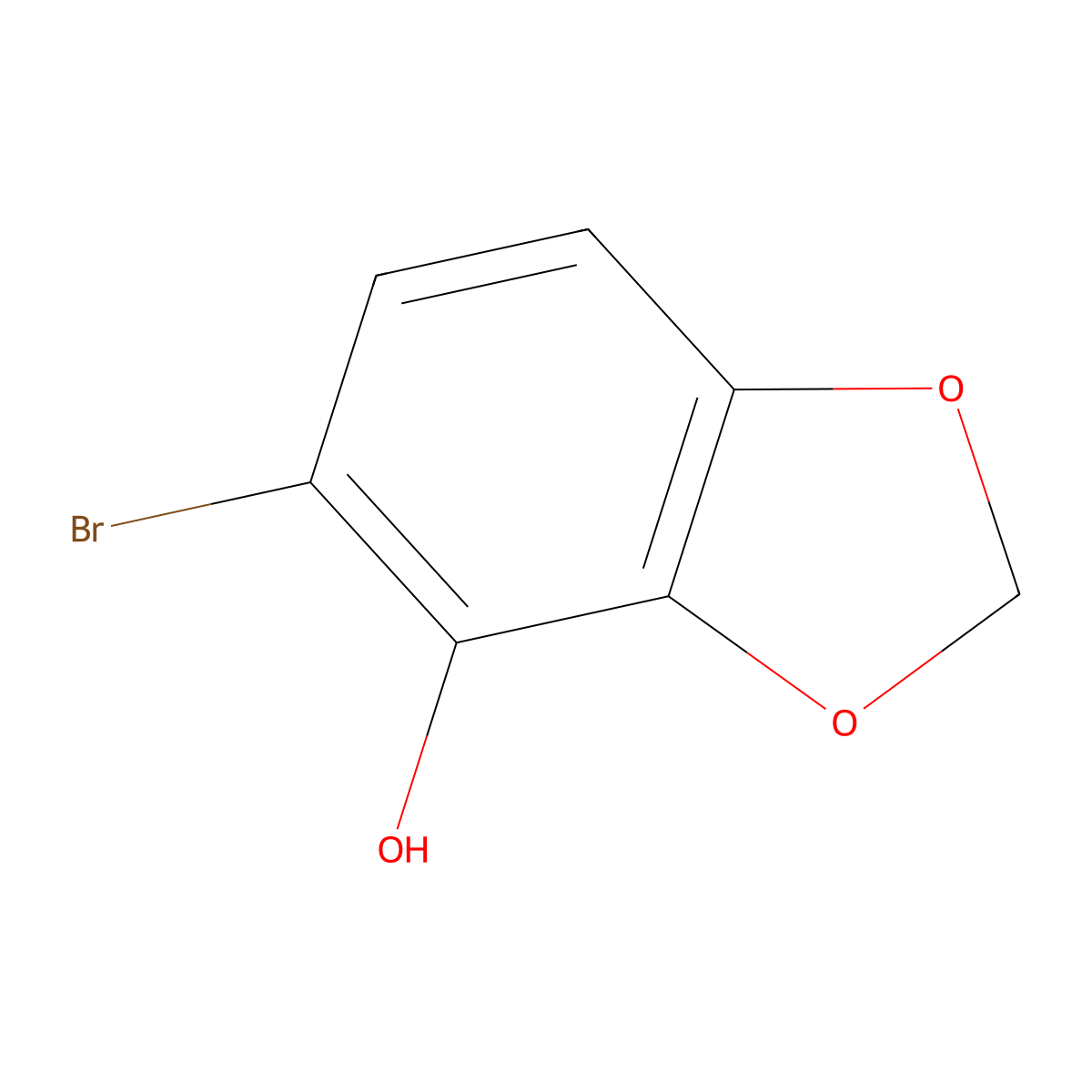 5-Bromo-2H-1,3-benzodioxol-4-ol molecular structure, CAS 82299-36-3
