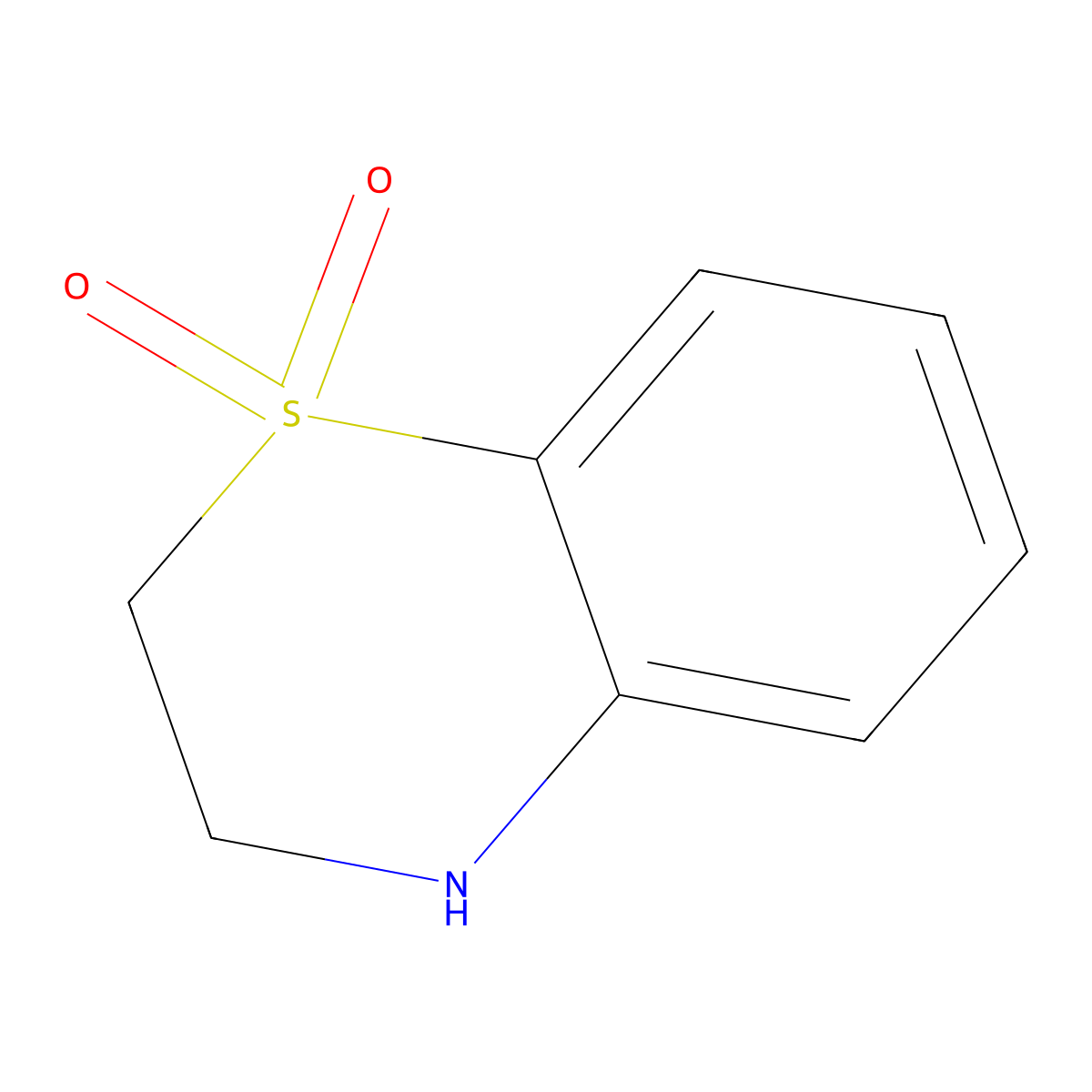 3,4-dihydro-2H-1,4-benzothiazine-1,1-dione molecular structure, CAS 82299-64-7
