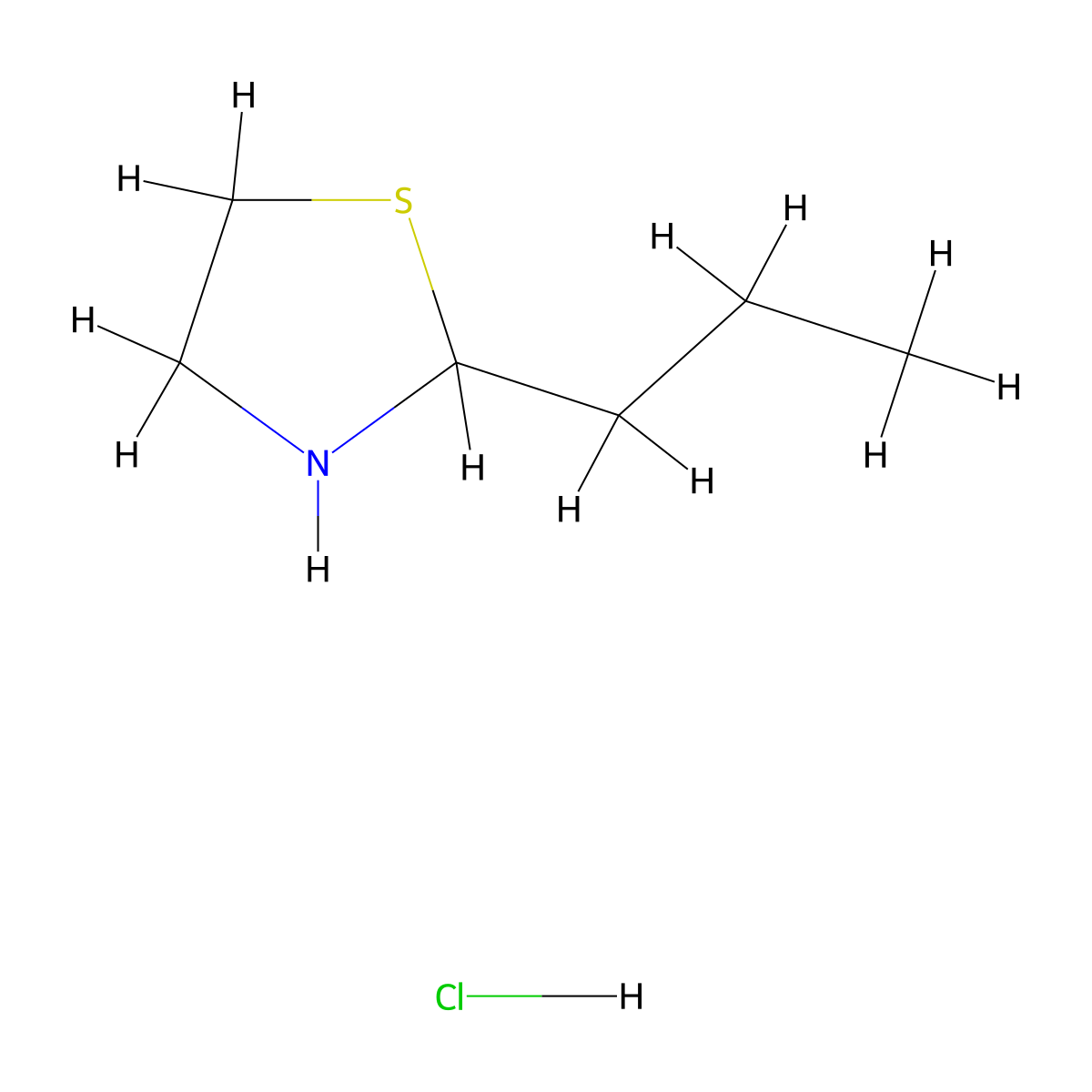 2-Propyl-1,3-thiazolidine hydrochloride molecular structure, CAS 823-03-0
