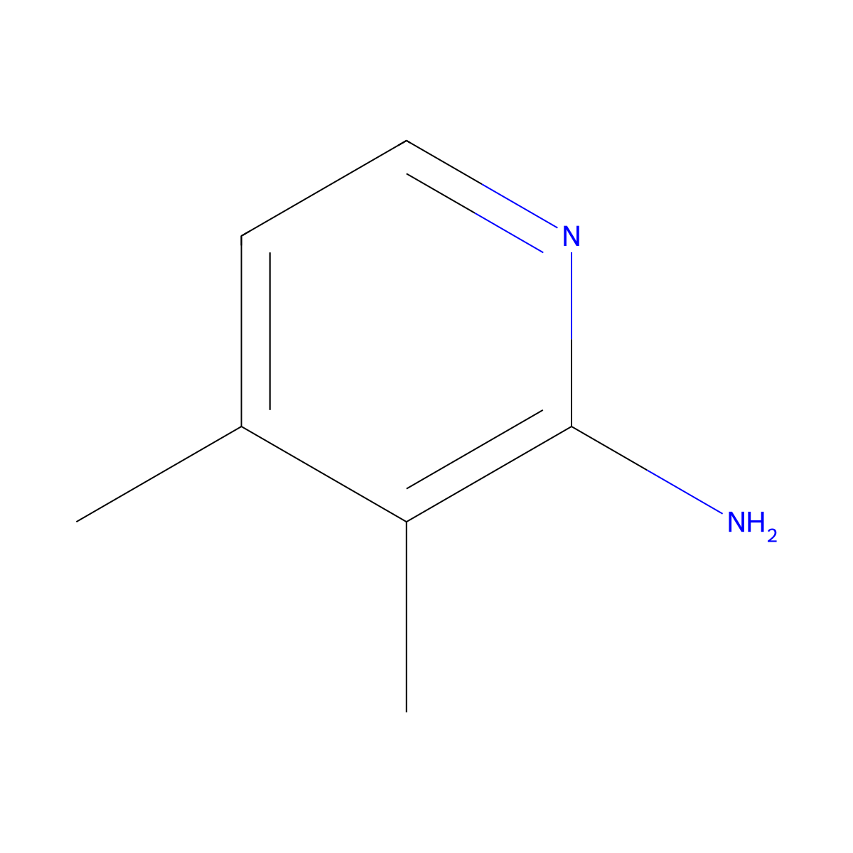 2-Amino-3,4-dimethylpyridine molecular structure, CAS 823-39-2