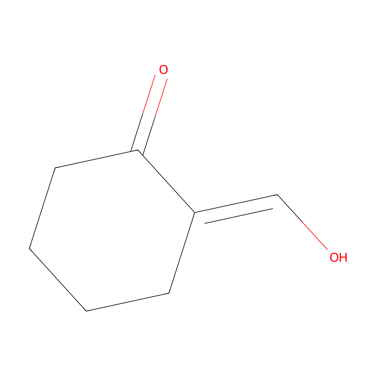 Cyclohexanone, 2-(hydroxymethylene)- molecular structure, CAS 823-45-0