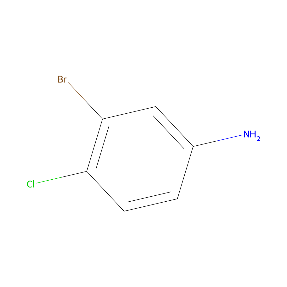 3-Bromo-4-chloroaniline molecular structure, CAS 823-54-1