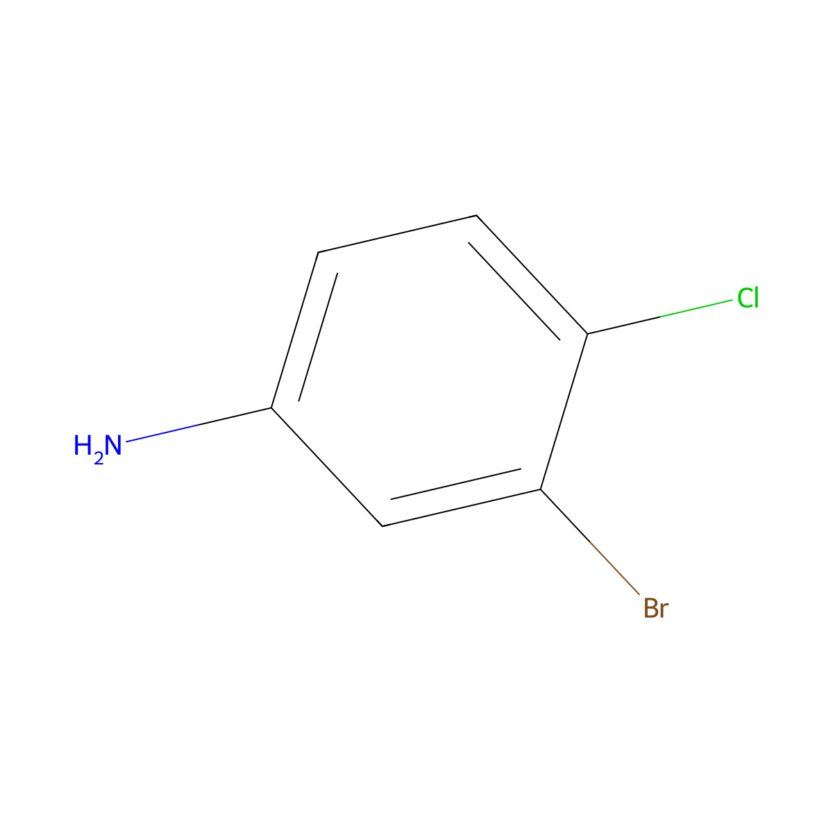 3-Bromo-4-chloroaniline molecular structure, CAS 823-54-1