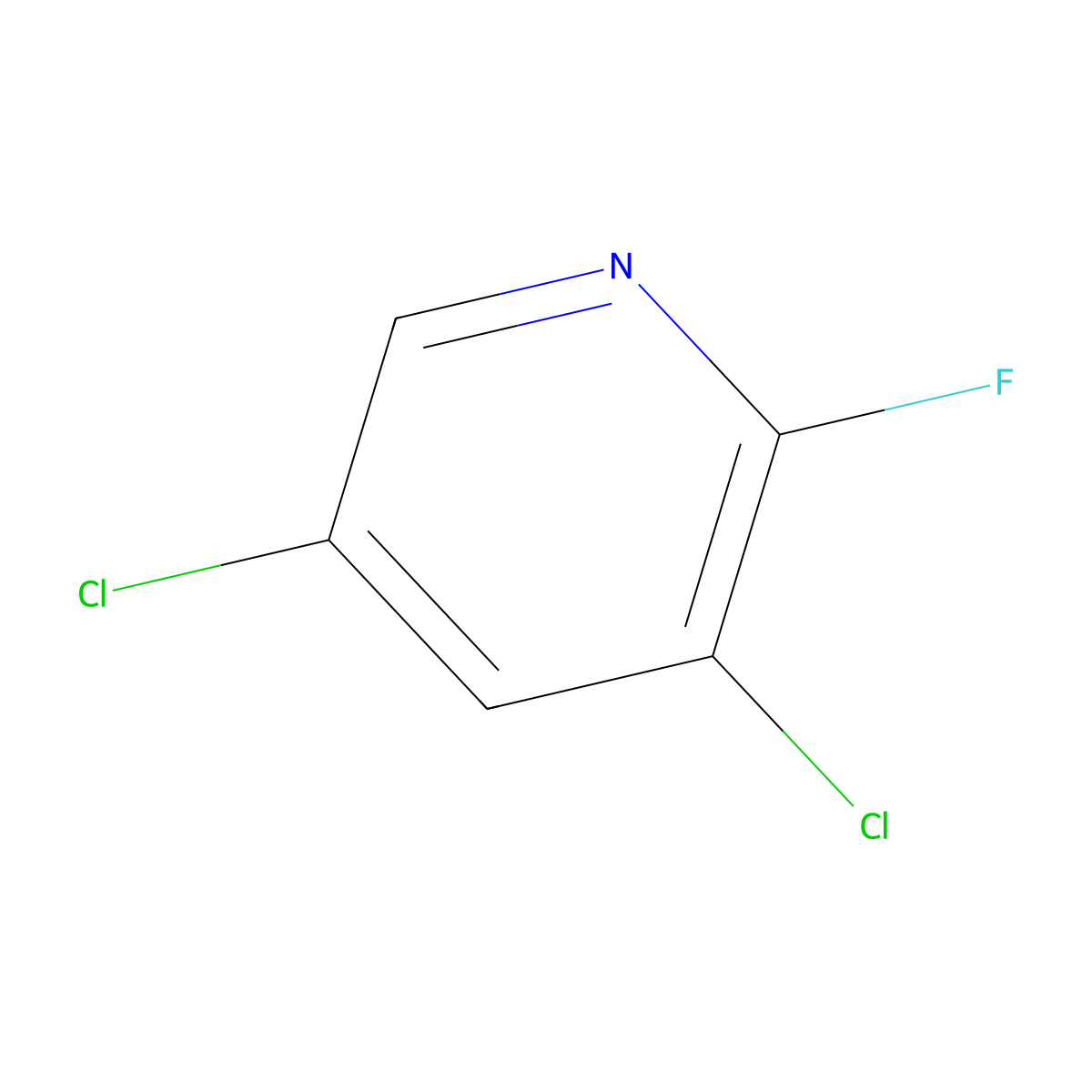 3,5-Dichloro-2-fluoropyridine molecular structure, CAS 823-56-3