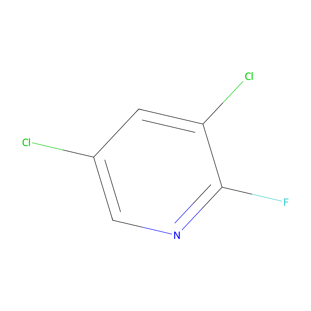 3,5-Dichloro-2-fluoropyridine molecular structure, CAS 823-56-3