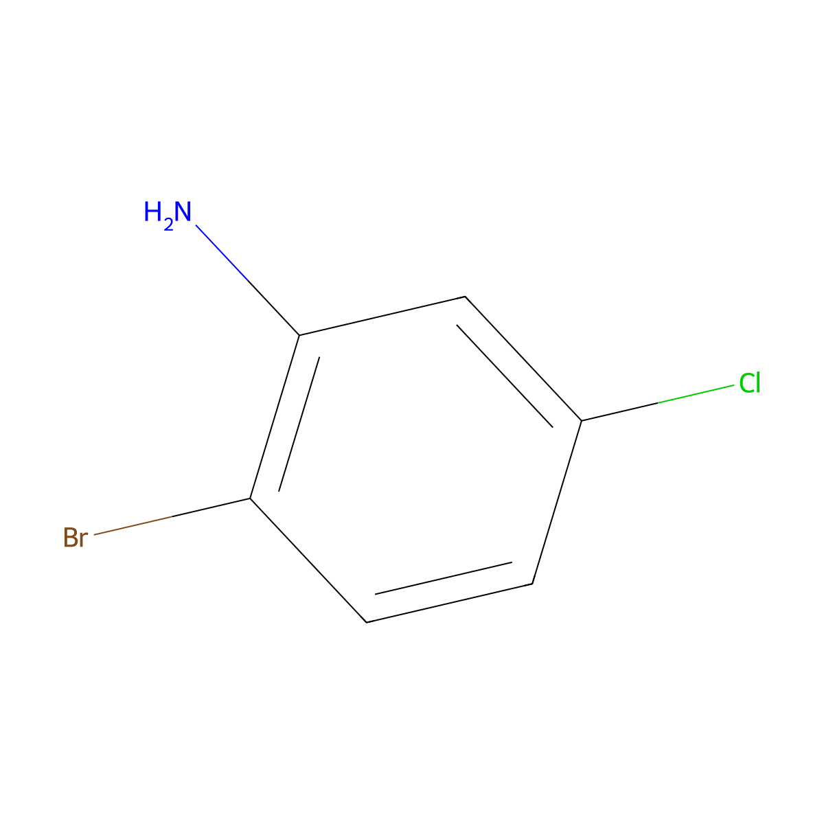 2-Bromo-5-chloroaniline molecular structure, CAS 823-57-4