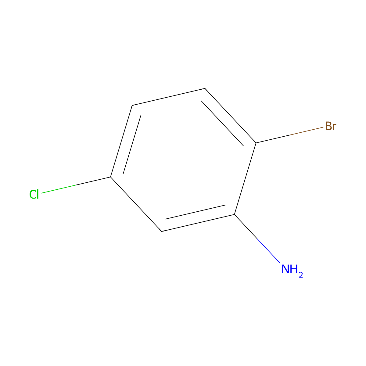 2-Bromo-5-chloroaniline molecular structure, CAS 823-57-4
