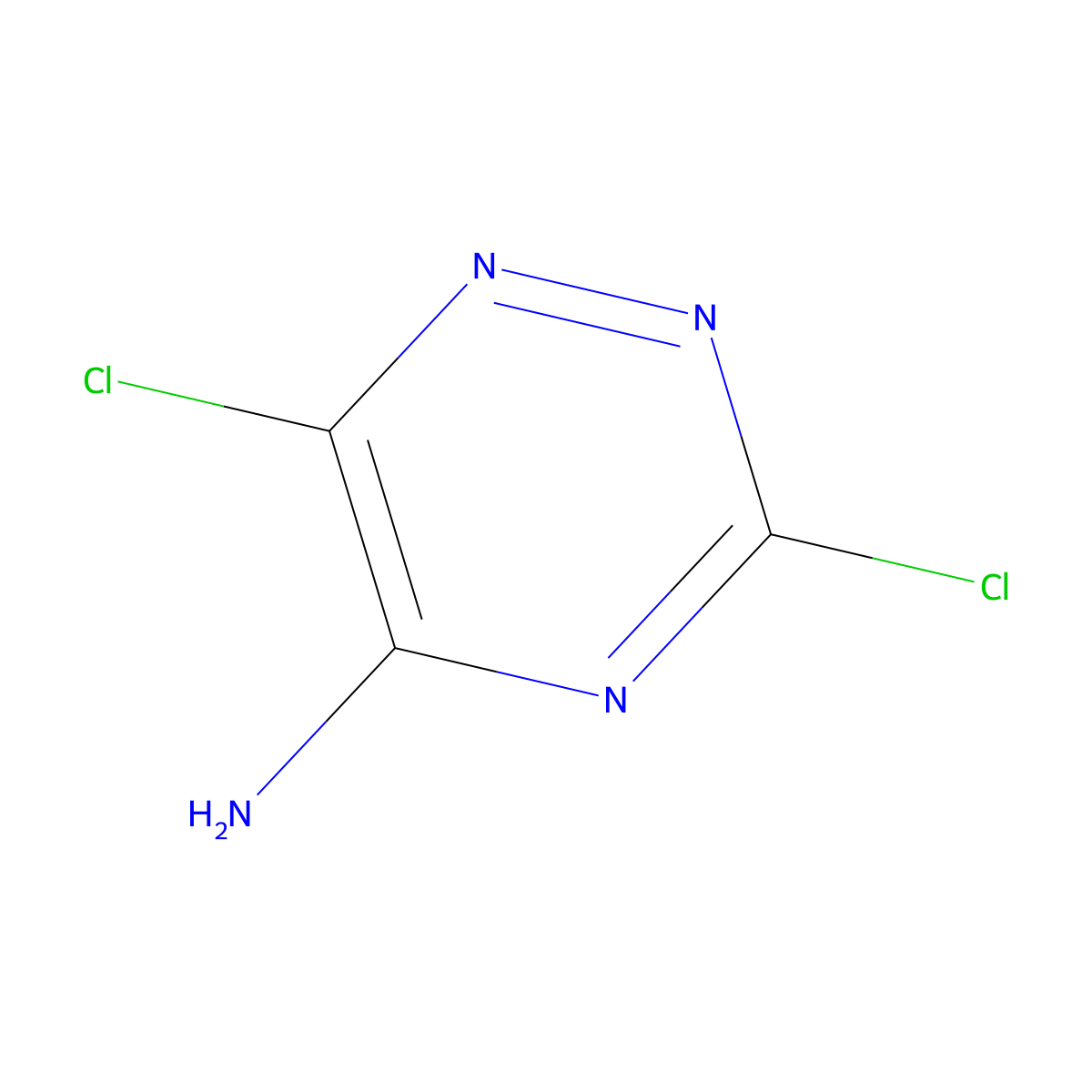3,6-Dichloro-1,2,4-triazin-5-amine molecular structure, CAS 823-62-1