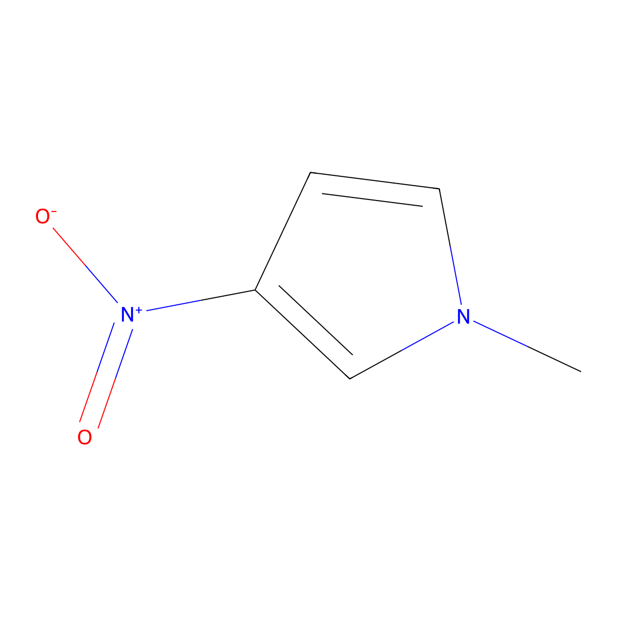 1-methyl-3-nitro-1H-pyrrole molecular structure, CAS 823-72-3