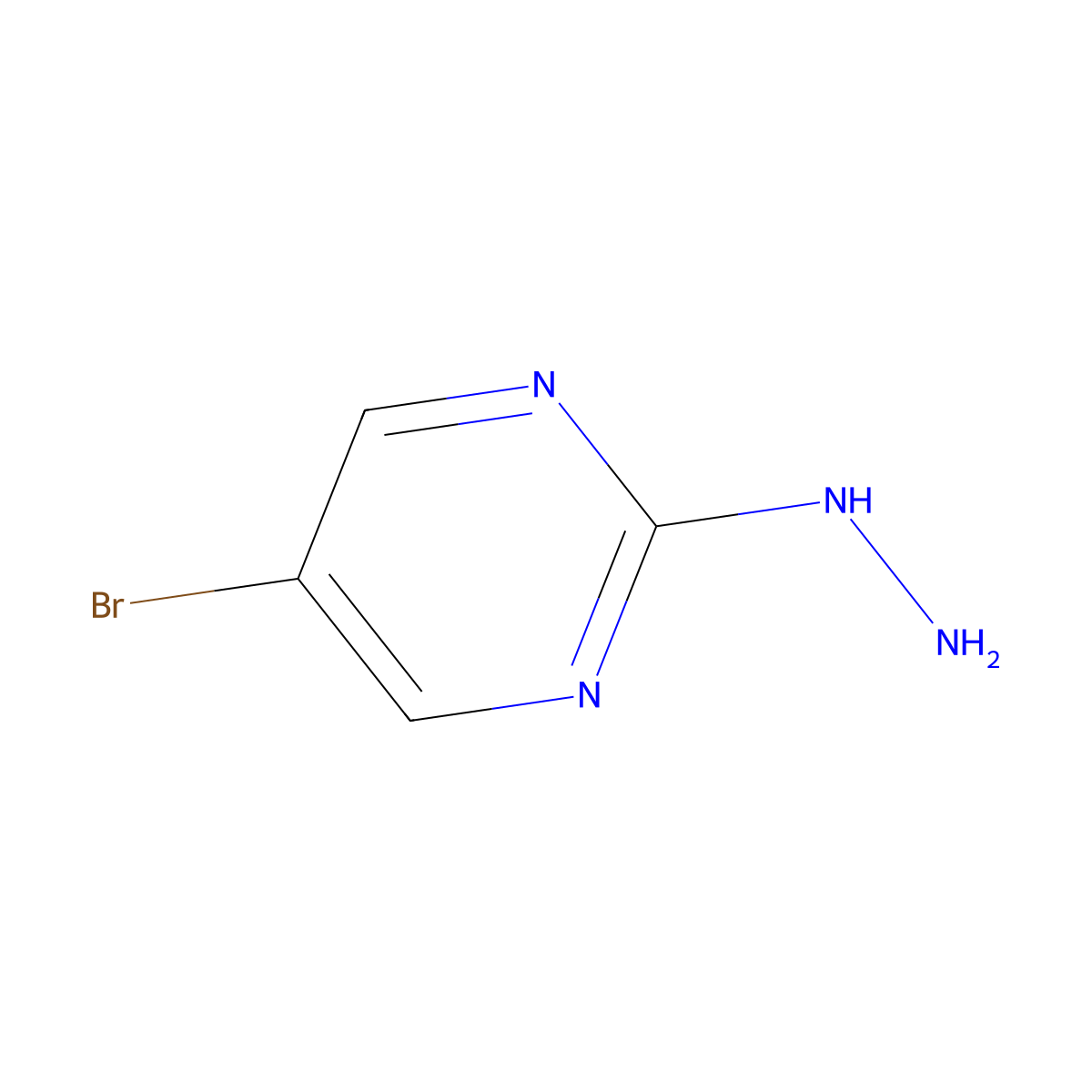 5-Bromo-2-hydrazinylpyrimidine molecular structure, CAS 823-89-2
