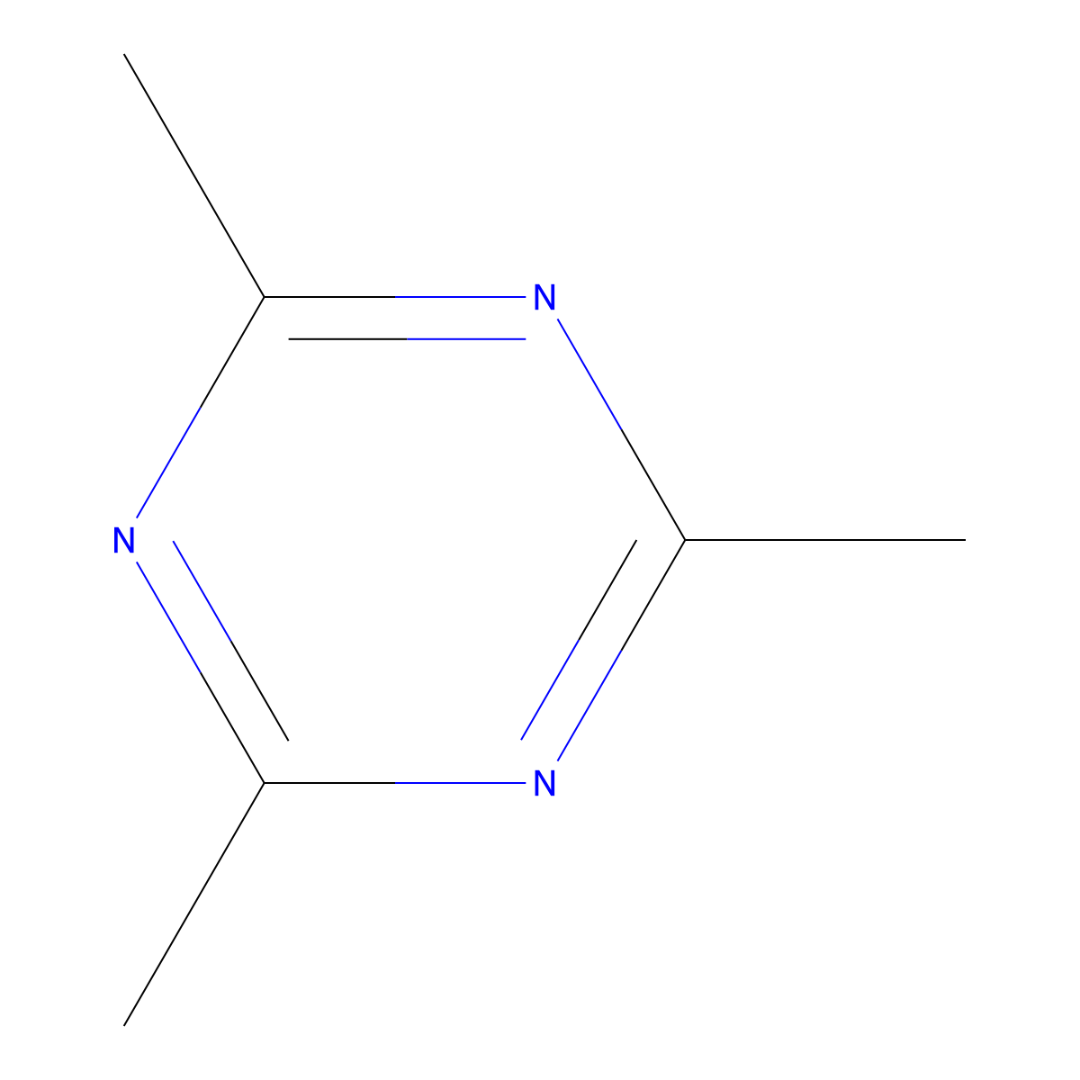 1,3,5-Triazine, 2,4,6-trimethyl- molecular structure, CAS 823-94-9
