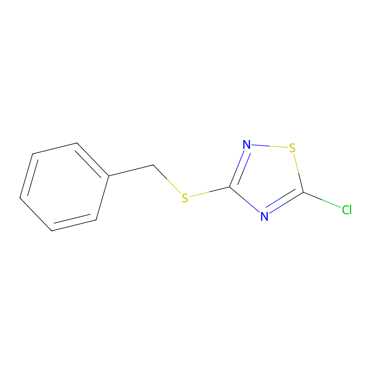 3-(Benzylsulfanyl)-5-chloro-1,2,4-thiadiazole molecular structure, CAS 82301-30-2