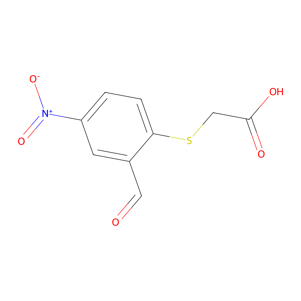 2-[(2-Formyl-4-nitrophenyl)sulfanyl]acetic acid molecular structure, CAS 82301-36-8