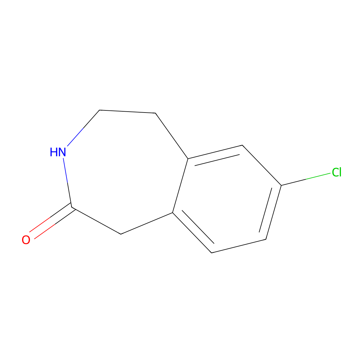 7-Chloro-1,3,4,5-tetrahydro-2H-3-benzazepin-2-one molecular structure, CAS 82302-24-7