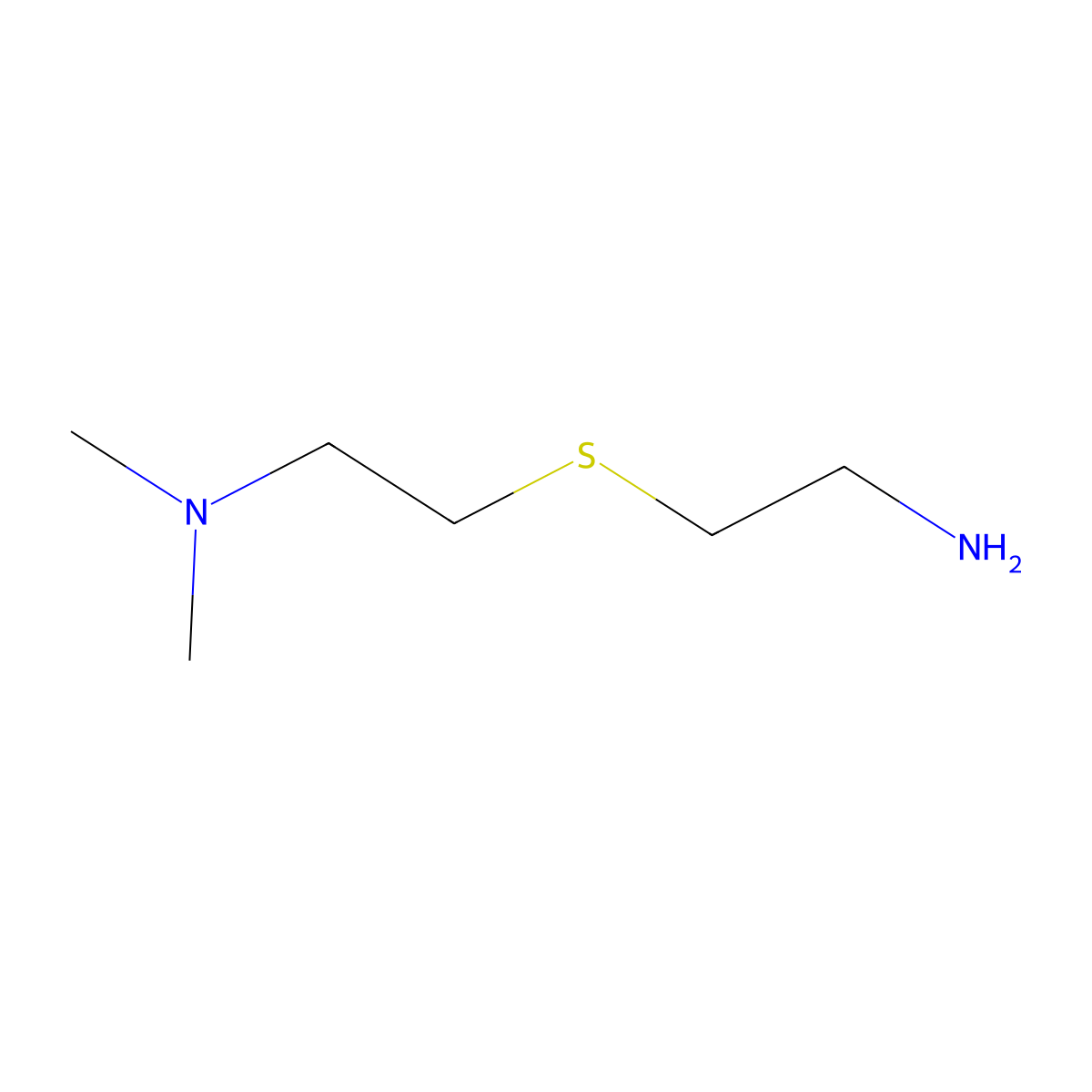 2-(2-aminoethylthio)-N,N-dimethylethanamine molecular structure, CAS 82308-38-1