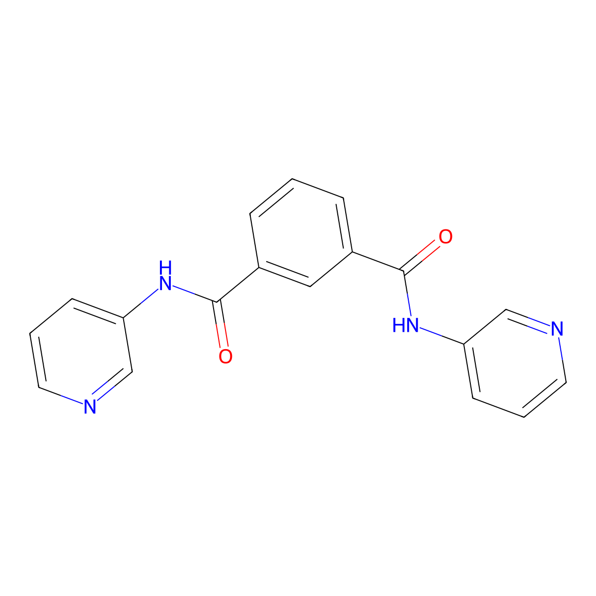 N1,N3-Di-3-pyridinyl-1,3-benzenedicarboxamide molecular structure, CAS 82311-82-8