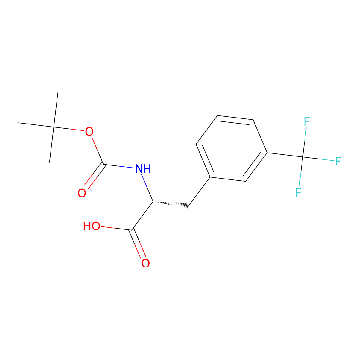 N-[(1,1-Dimethylethoxy)carbonyl]-3-(trifluoromethyl)-D-phenylalanine molecular structure, CAS 82317-82-6