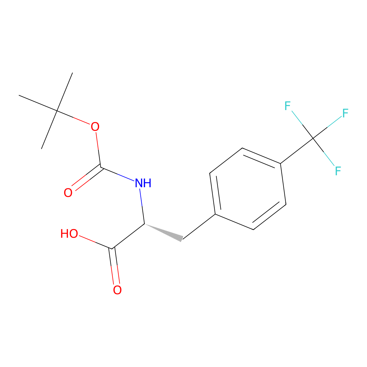 N-[(1,1-Dimethylethoxy)carbonyl]-4-(trifluoromethyl)-D-phenylalanine molecular structure, CAS 82317-83-7