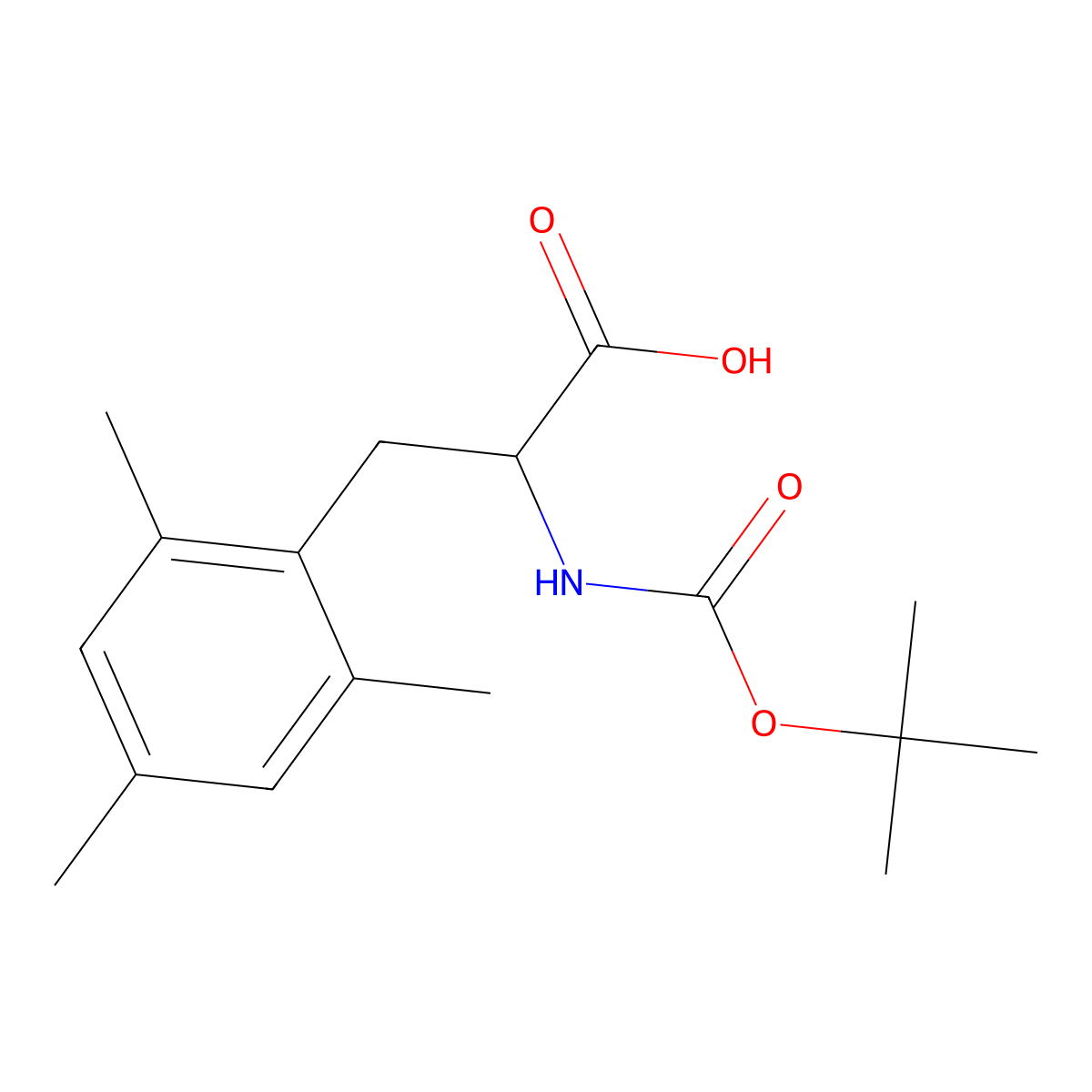 N-(tert-Butoxycarbonyl)-2,4,6-trimethylphenylalanine molecular structure, CAS 82317-87-1
