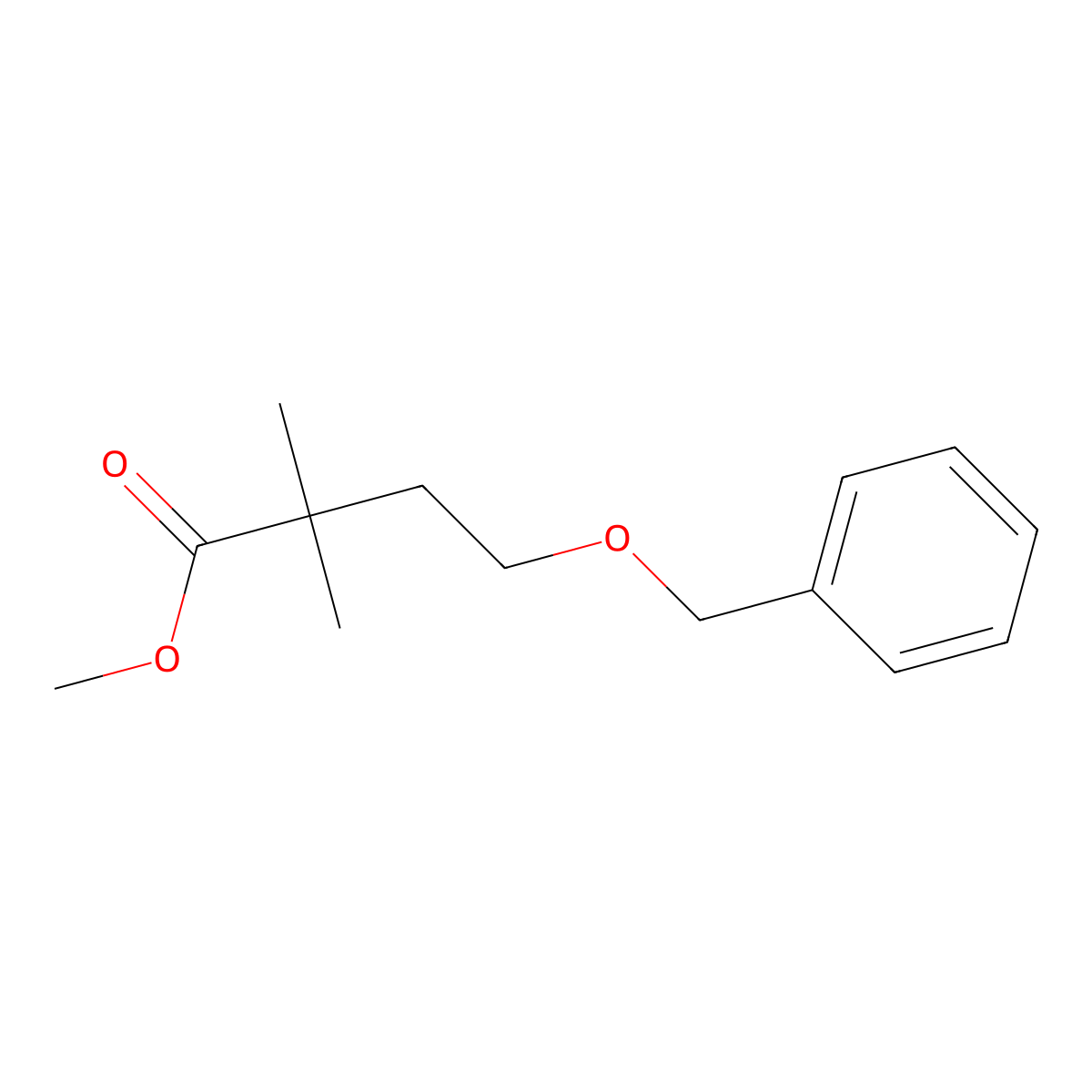 Methyl 4-(benzyloxy)-2,2-dimethylbutanoate molecular structure, CAS 823180-17-2