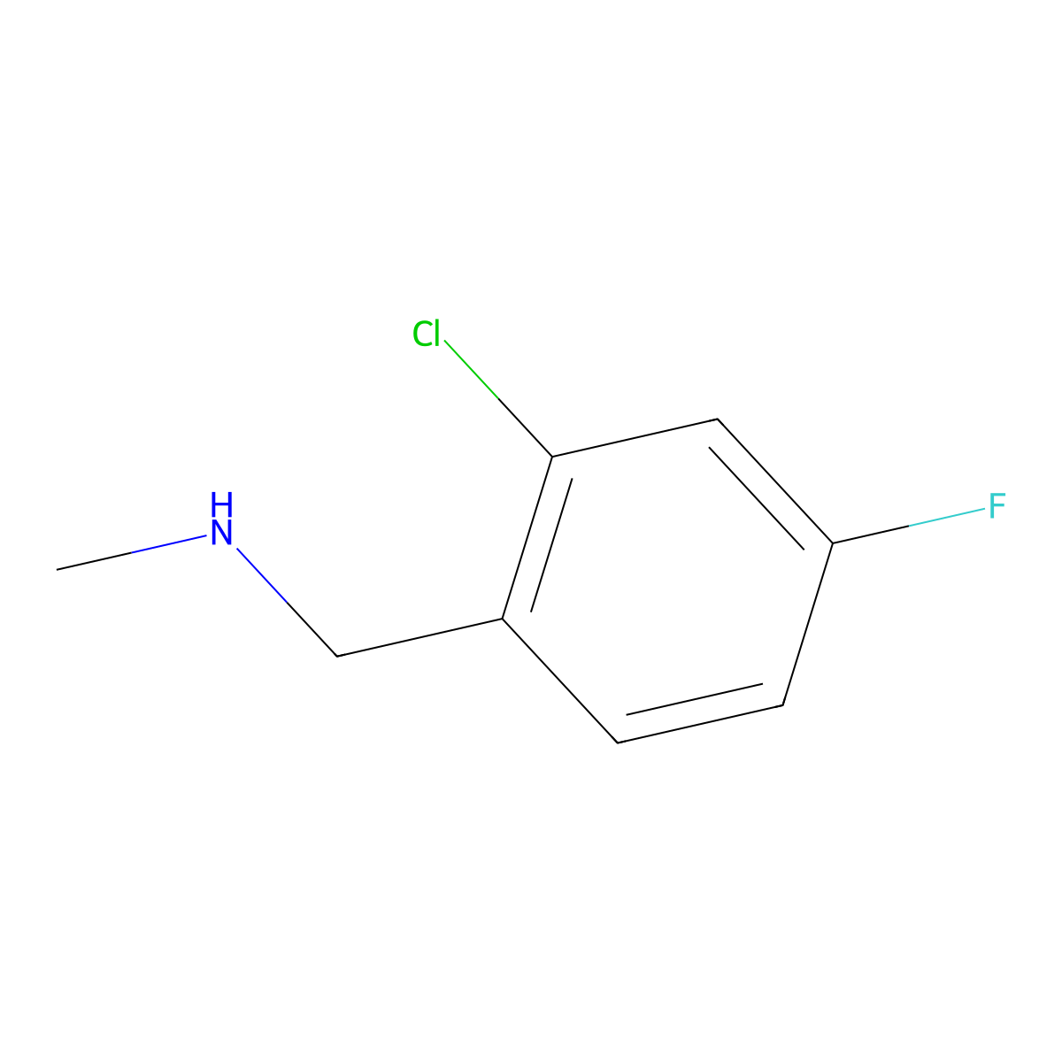 2-Chloro-4-fluoro-N-methylbenzenemethanamine molecular structure, CAS 823188-81-4