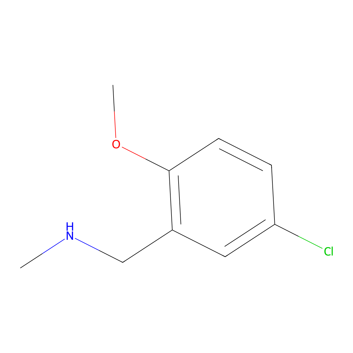 1-(5-chloro-2-methoxyphenyl)-N-methylmethanamine molecular structure, CAS 823188-85-8