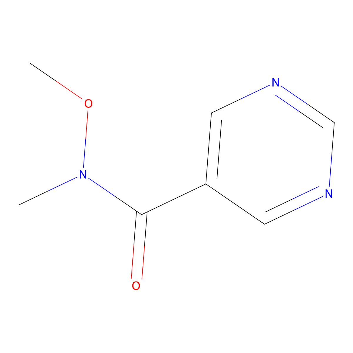 N-Methoxy-N-methylpyrimidine-5-carboxamide molecular structure, CAS 823189-68-0