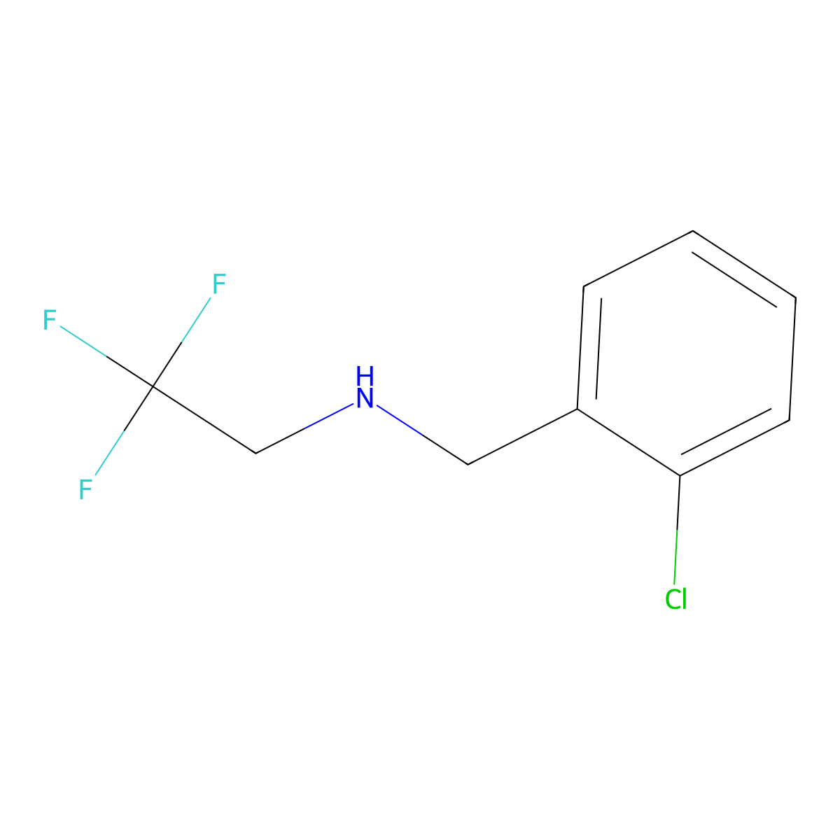 N-[(2-Chlorophenyl)methyl]-2,2,2-trifluoroethanamine molecular structure, CAS 823190-02-9