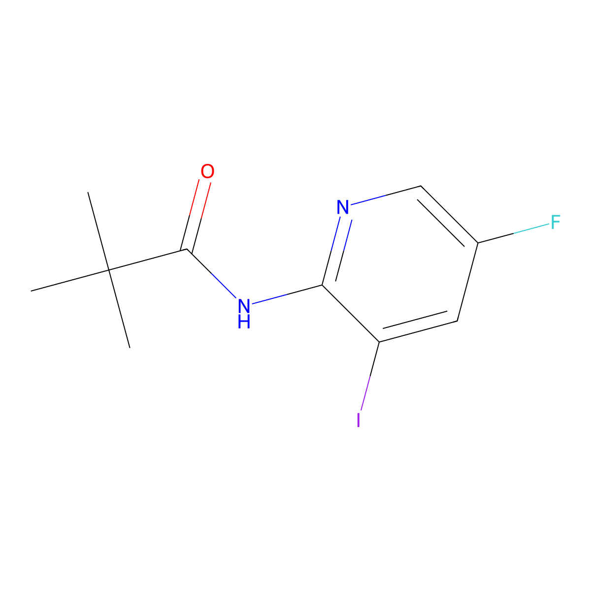 N-(5-Fluoro-3-iodopyridin-2-yl)pivalamide molecular structure, CAS 823218-50-4