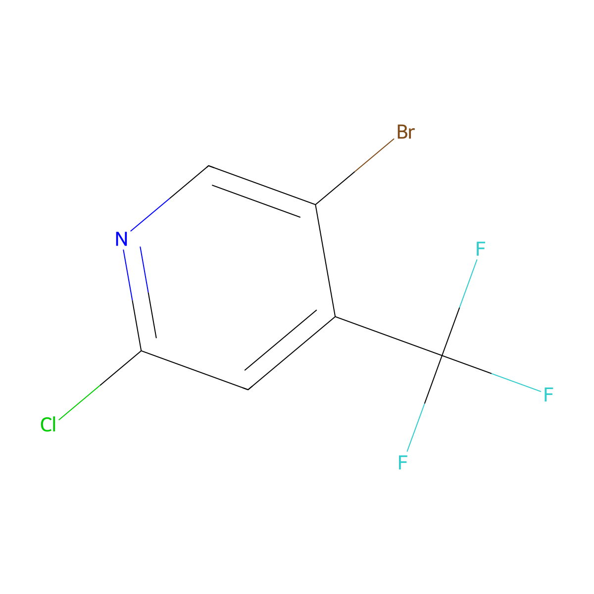 5-Bromo-2-chloro-4-(trifluoromethyl)pyridine molecular structure, CAS 823221-93-8