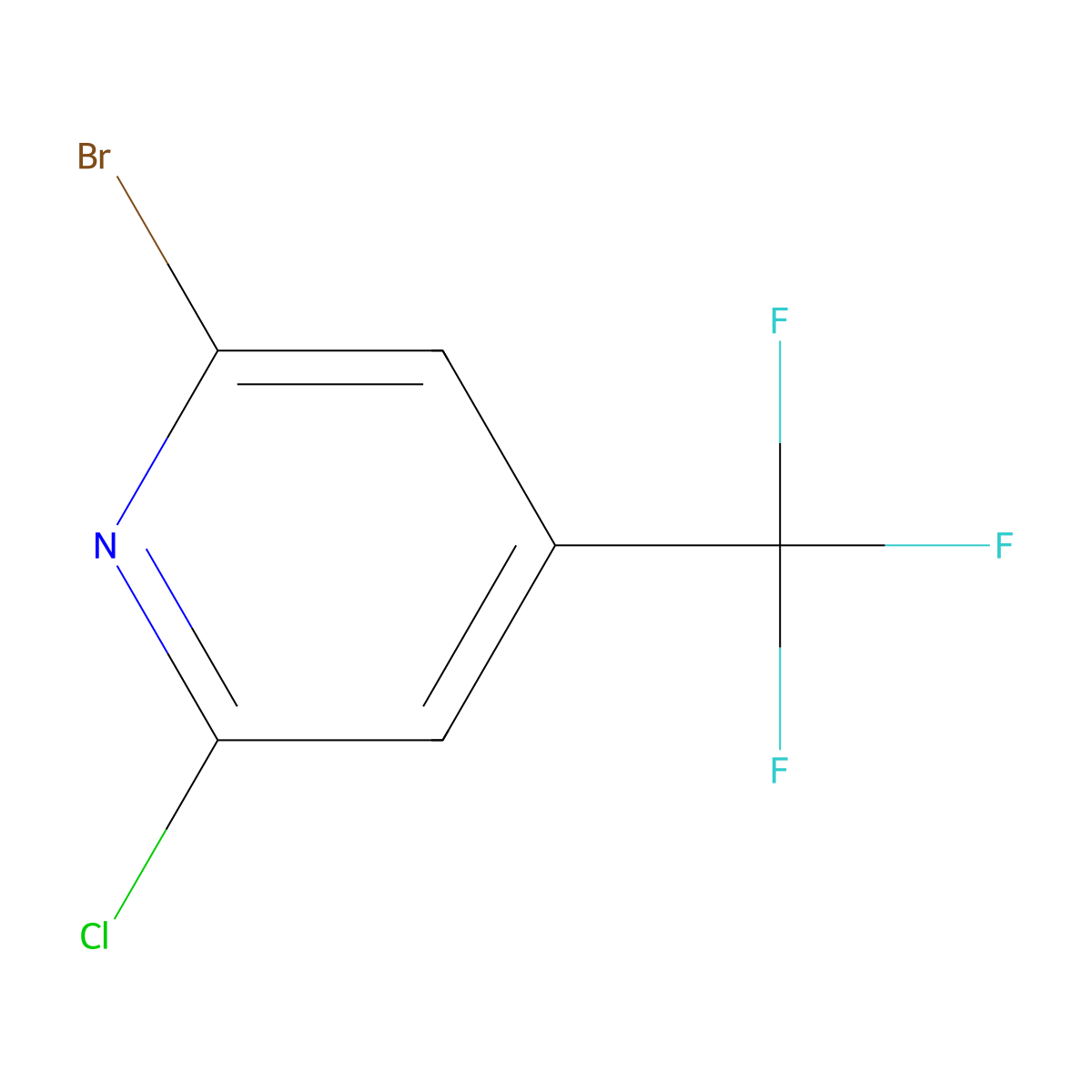 2-Bromo-6-chloro-4-(trifluoromethyl)pyridine molecular structure, CAS 823221-94-9