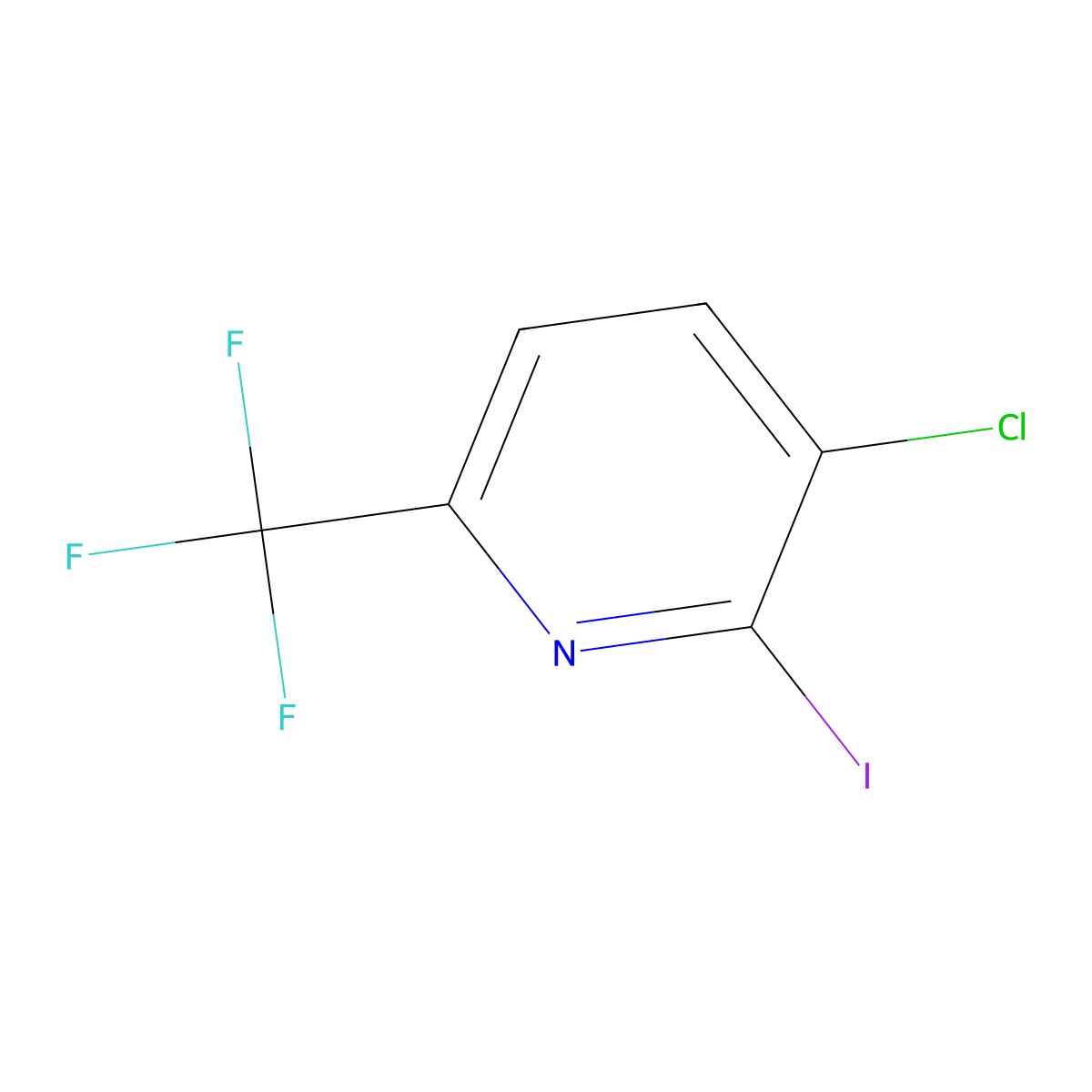 3-Chloro-2-iodo-6-(trifluoromethyl)pyridine molecular structure, CAS 823221-96-1