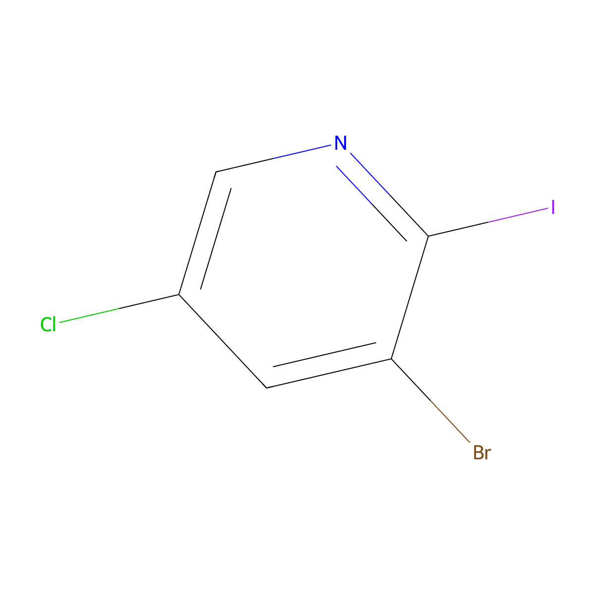 3-Bromo-5-chloro-2-iodopyridine molecular structure, CAS 823221-97-2