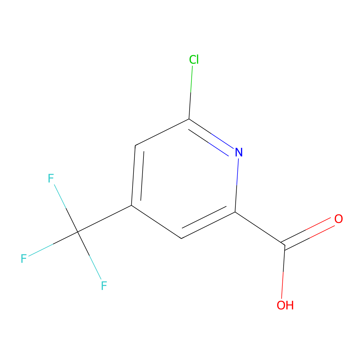 6-Chloro-4-(trifluoromethyl)pyridine-2-carboxylic acid molecular structure, CAS 823222-00-0