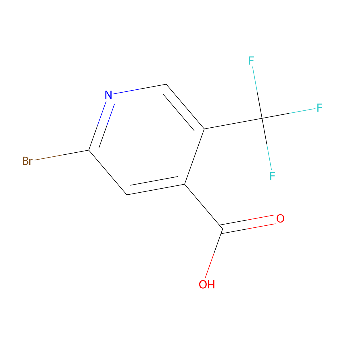 2-Bromo-5-(trifluoromethyl)isonicotinic acid molecular structure, CAS 823222-03-3