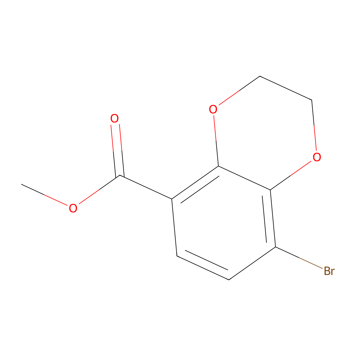 Methyl 8-bromo-2,3-dihydrobenzo[b][1,4]dioxine-5-carboxylate molecular structure, CAS 823225-66-7