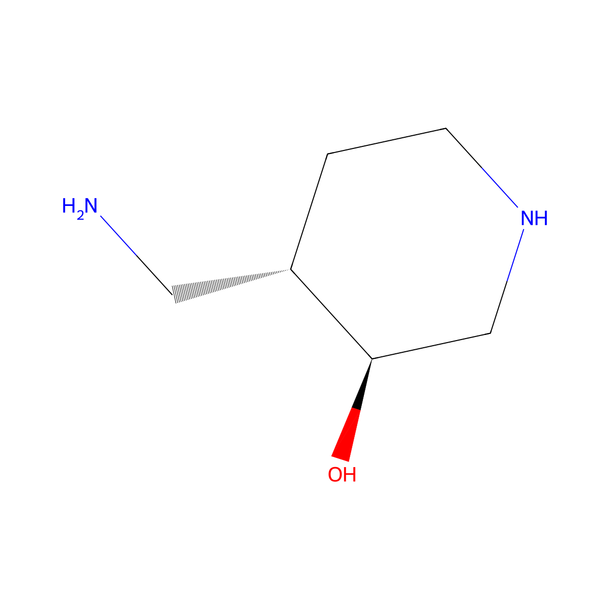 trans-4-Aminomethyl-3-hydroxypiperidine molecular structure, CAS 823226-03-5