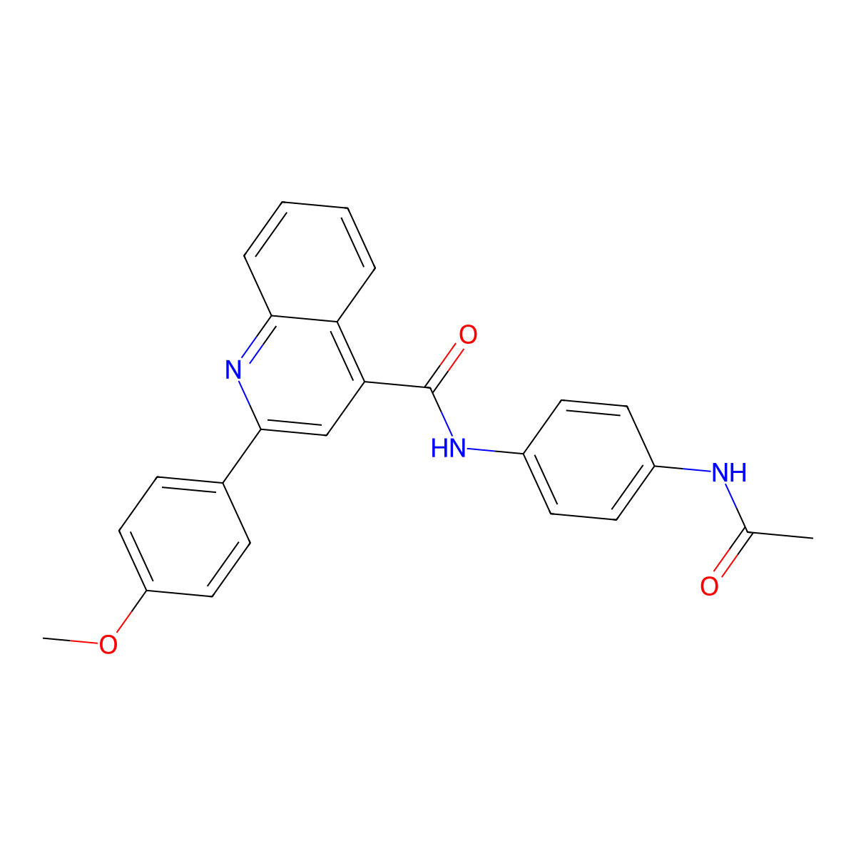 N-(4-acetamidophenyl)-2-(4-methoxyphenyl)quinoline-4-carboxamide molecular structure, CAS 823233-92-7