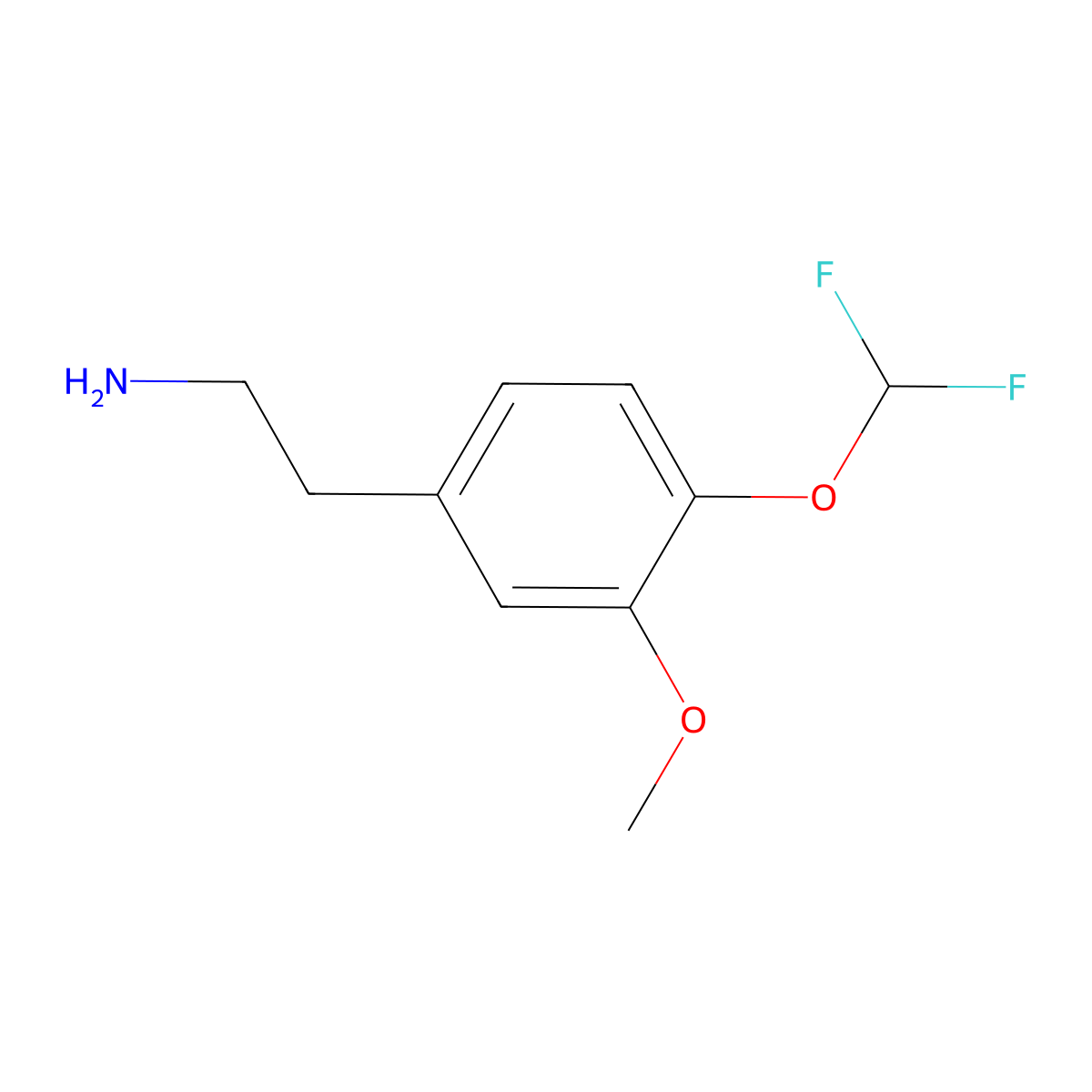 2-(4-(Difluoromethoxy)-3-methoxyphenyl)ethan-1-amine molecular structure, CAS 823234-68-0