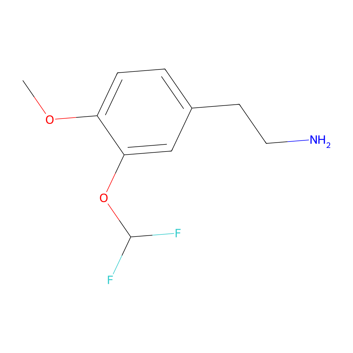 2-[3-(Difluoromethoxy)-4-methoxyphenyl]ethan-1-amine molecular structure, CAS 823234-69-1