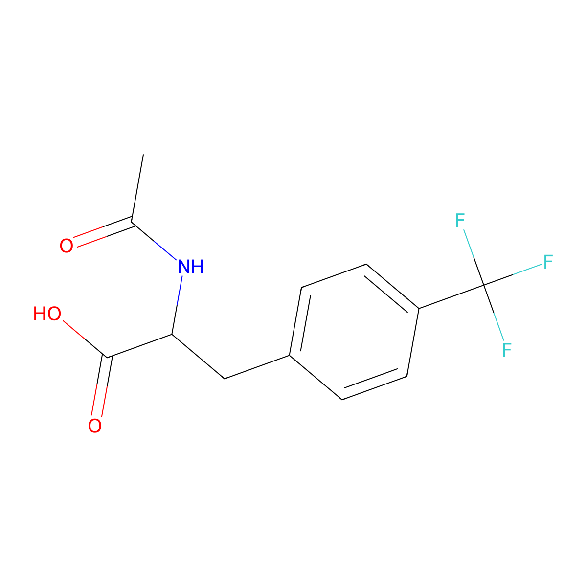 2-acetamido-3-[4-(trifluoromethyl)phenyl]propanoic Acid molecular structure, CAS 82337-58-4