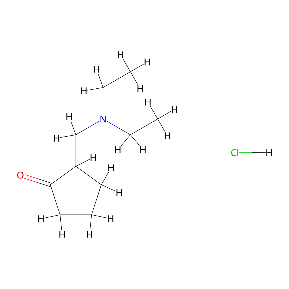 2-[(Diethylamino)methyl]cyclopentanone hydrochloride molecular structure, CAS 82343-79-1